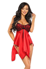 Women's Chemise Solid Above knee Babydoll ( Black, Golden, Red)